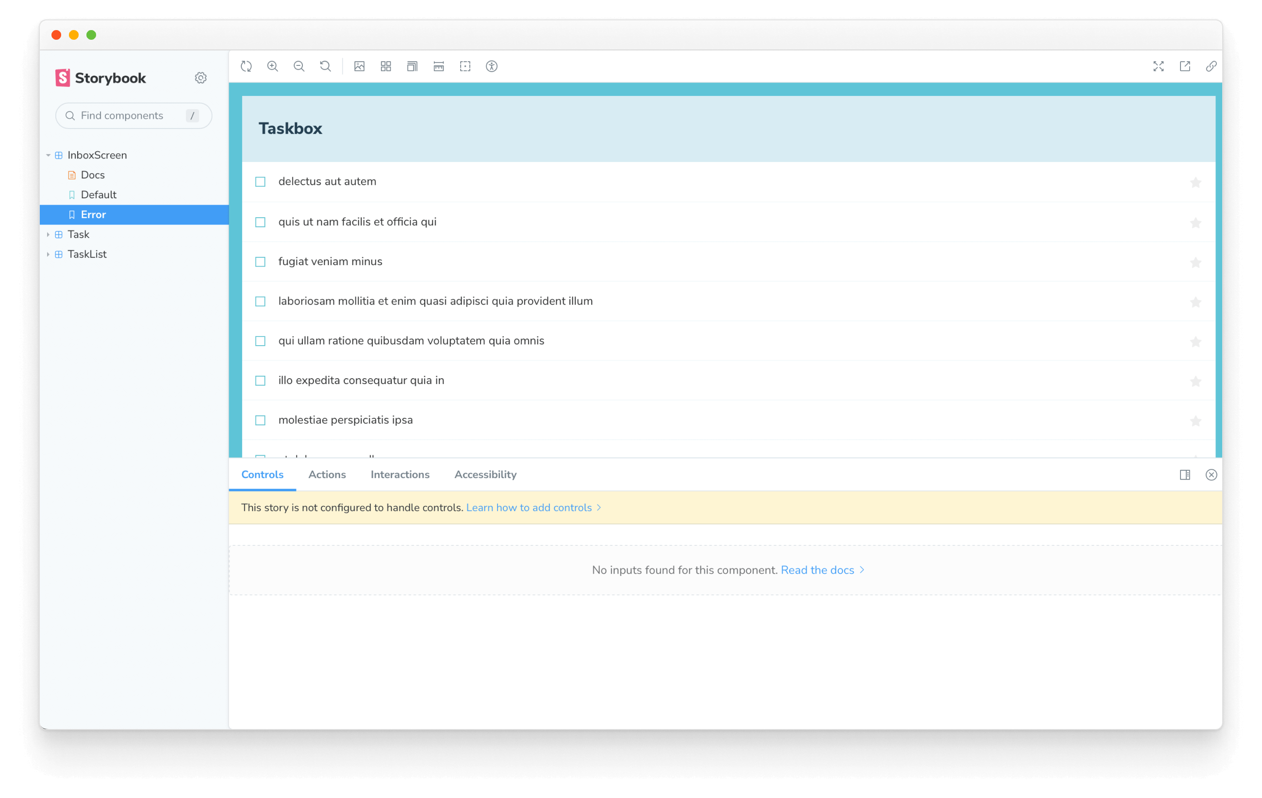 壊れた Inbox 画面の状態