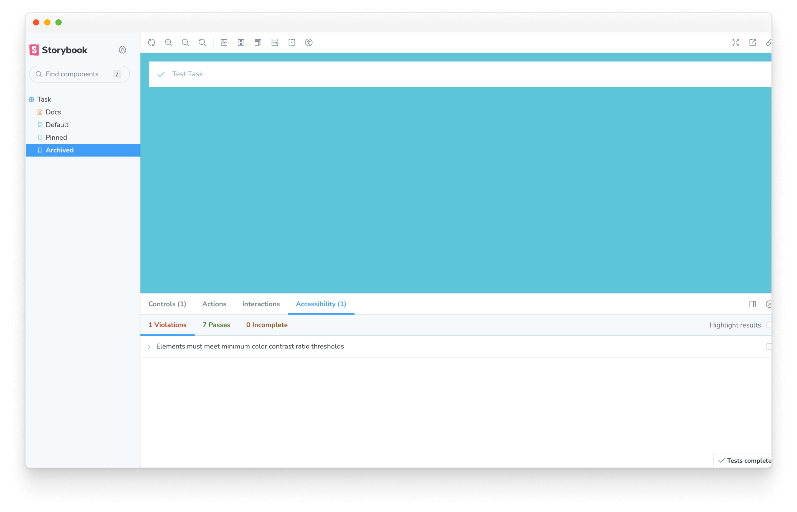 タスクのアクセシビリティの問題をStorybookで表示する
